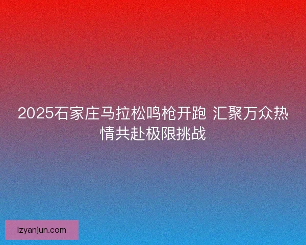 2025石家庄马拉松鸣枪开跑 汇聚万众热情共赴极限挑战
